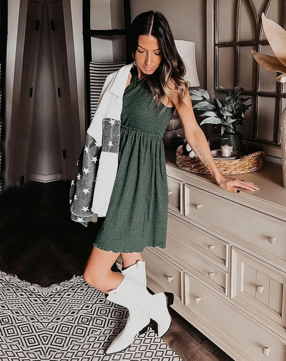 BTFBM Women Sleeveless Summer Dress 2025 Crewneck Ribbed Knit Ruffle Swing Button Down Beach Sun Mini Tank Short Dresses
