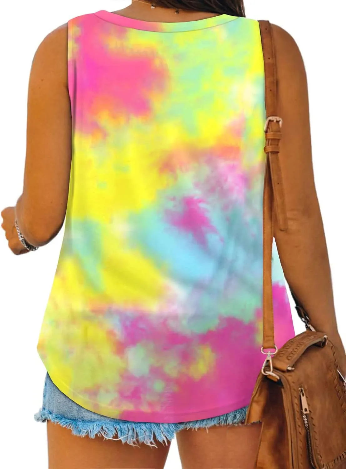 DOLNINE Womens-Plus-Size-Tank-Tops Summer Sleeveless T Shirts Casual Button Down Tunic Tee