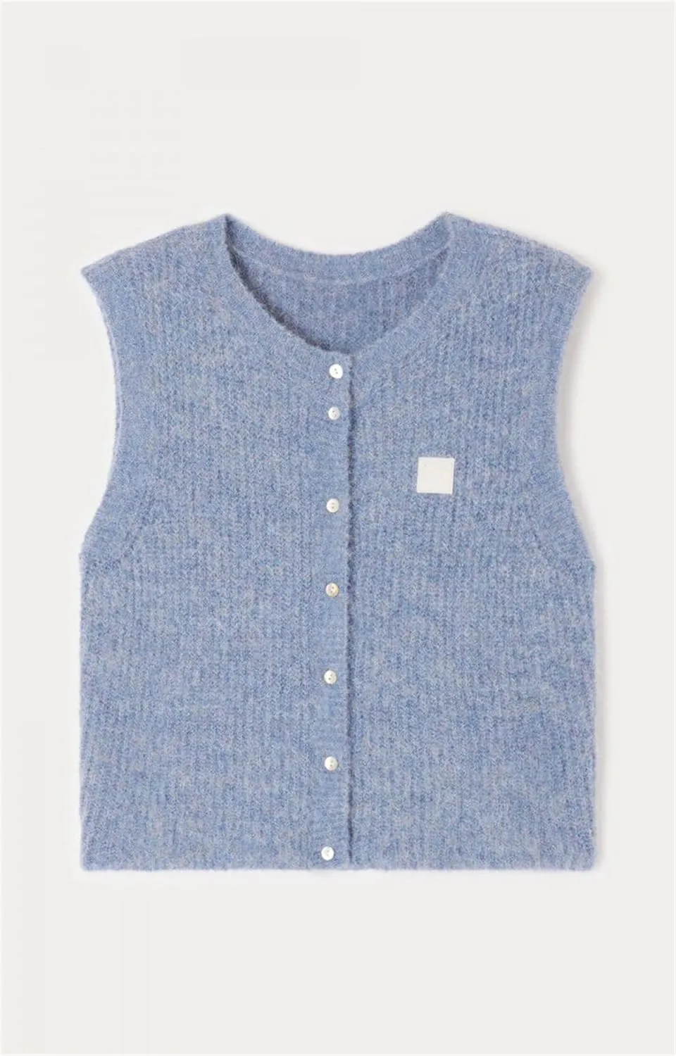 Y2k Girls Summer Knitted Vest Women Knitted Sweater Vest Sleeveless Button Down Ribbed Knit Cardigan Tank Top