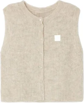 Y2k Girls Summer Knitted Vest Women Knitted Sweater Vest Sleeveless Button Down Ribbed Knit Cardigan Tank Top